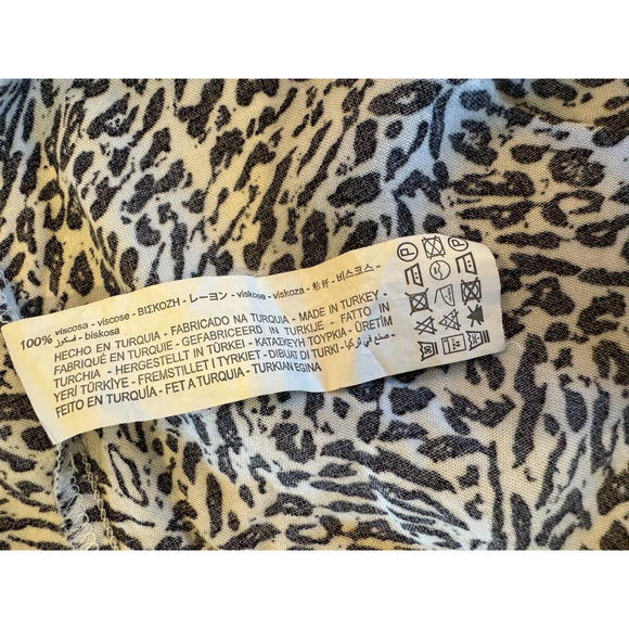 Zara Womens XS Long Sleeve Animal Print Blouse Black White Work Office Party - Picture 7 of 7
